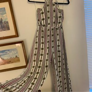 Printed halter neck jumpsuit